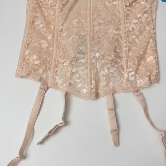 Carnival Vintage Deadstock Corset Peachy Nude Lace NWT 34D - Picture 3 of 9